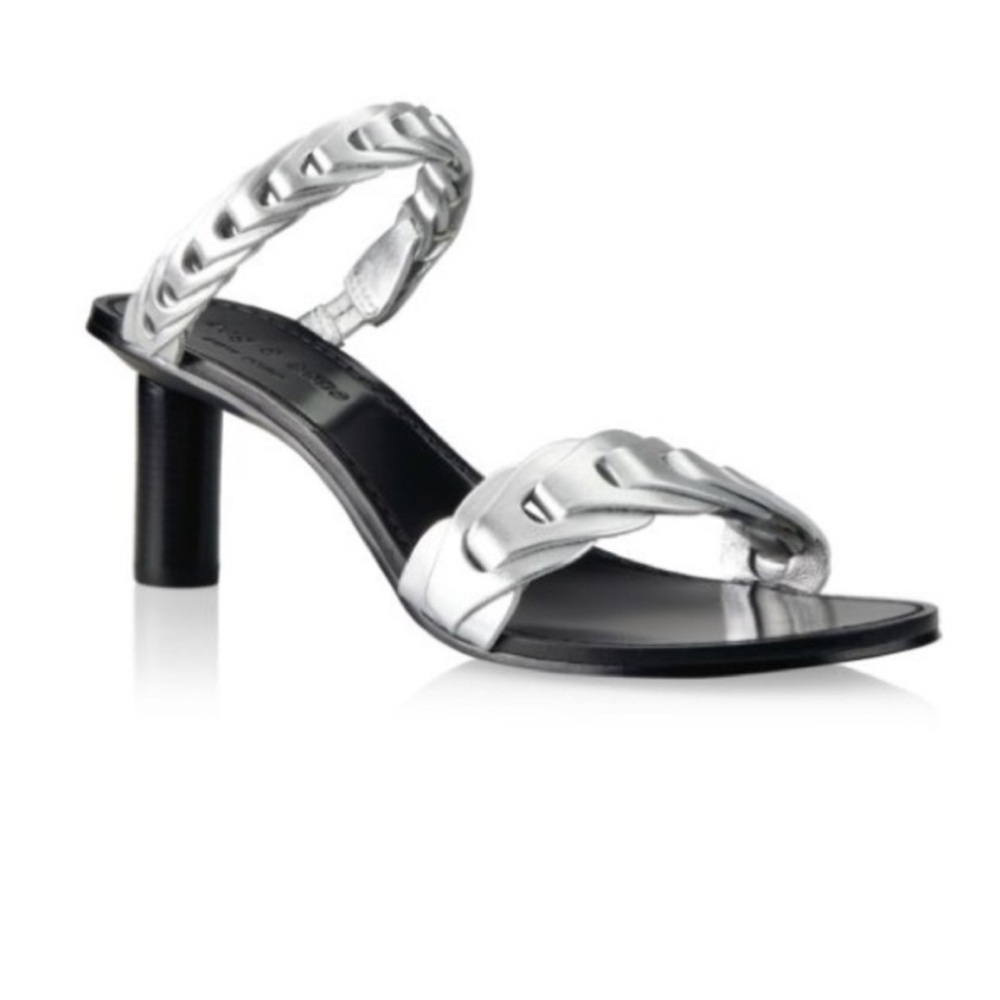 Rag & Bone Silver and Black Heeled Sandals